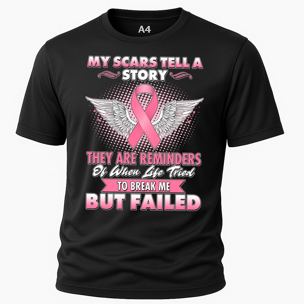 Breast Cancer Awareness My Scars Tell A Story Cooling Performance Crew T-Shirt