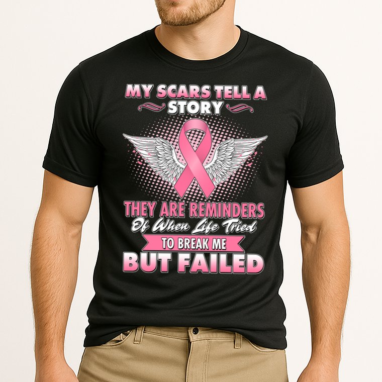 Breast Cancer Awareness My Scars Tell A Story Cooling Performance Crew T-Shirt