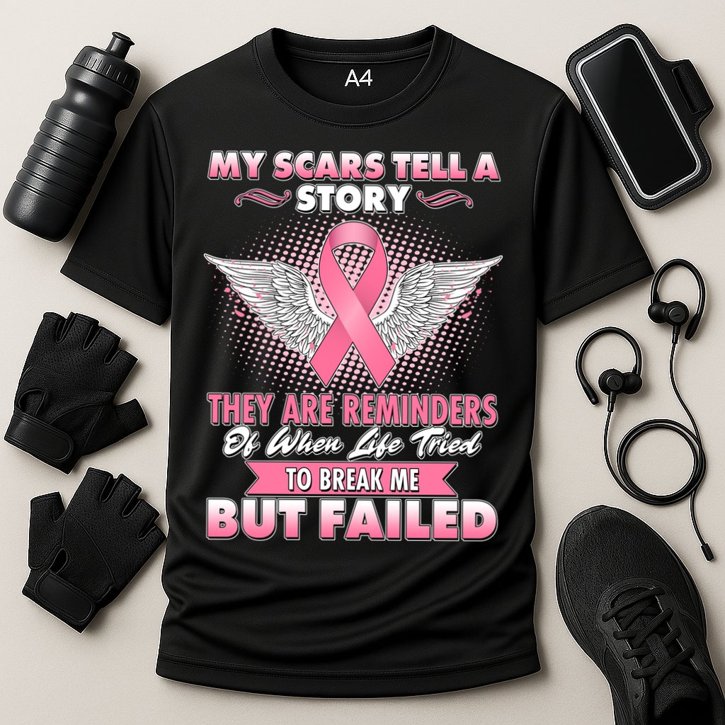 Breast Cancer Awareness My Scars Tell A Story Cooling Performance Crew T-Shirt
