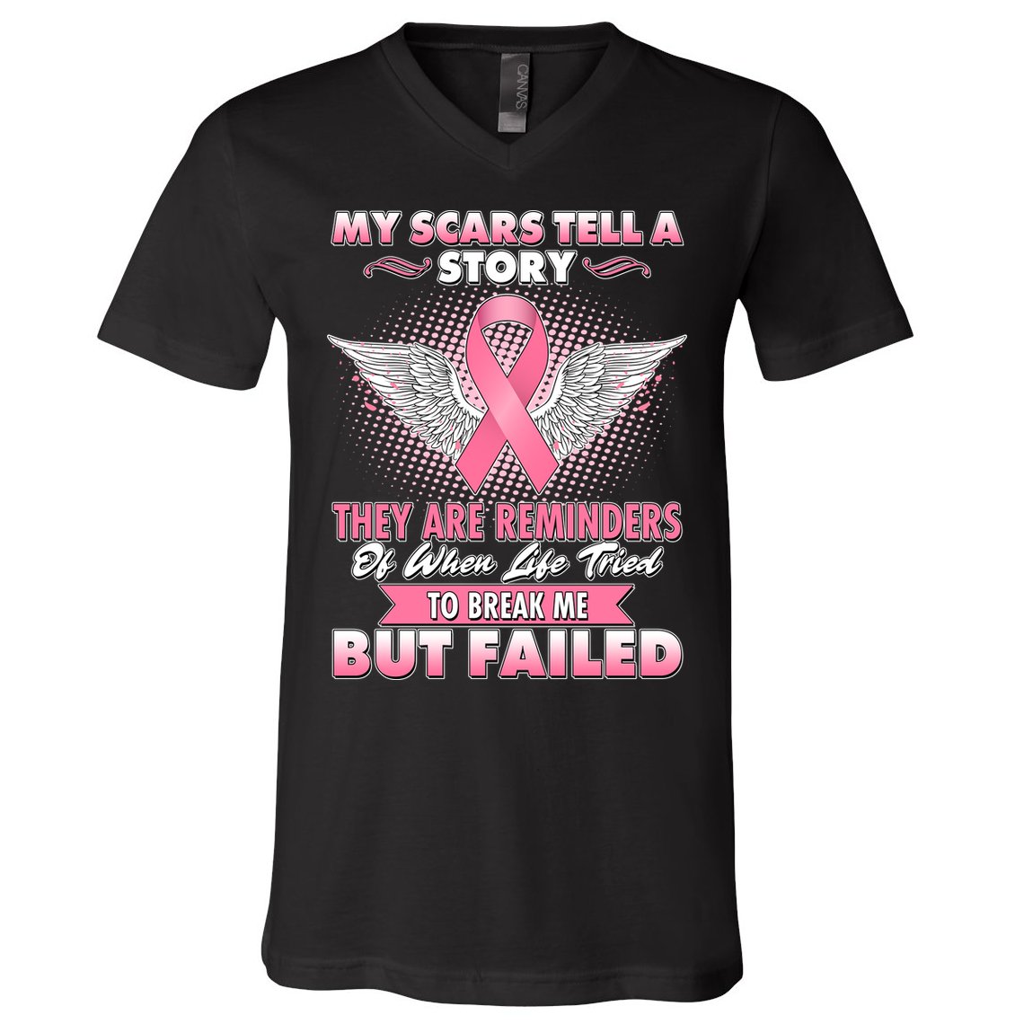 Breast Cancer Awareness My Scars Tell A Story V-Neck T-Shirt
