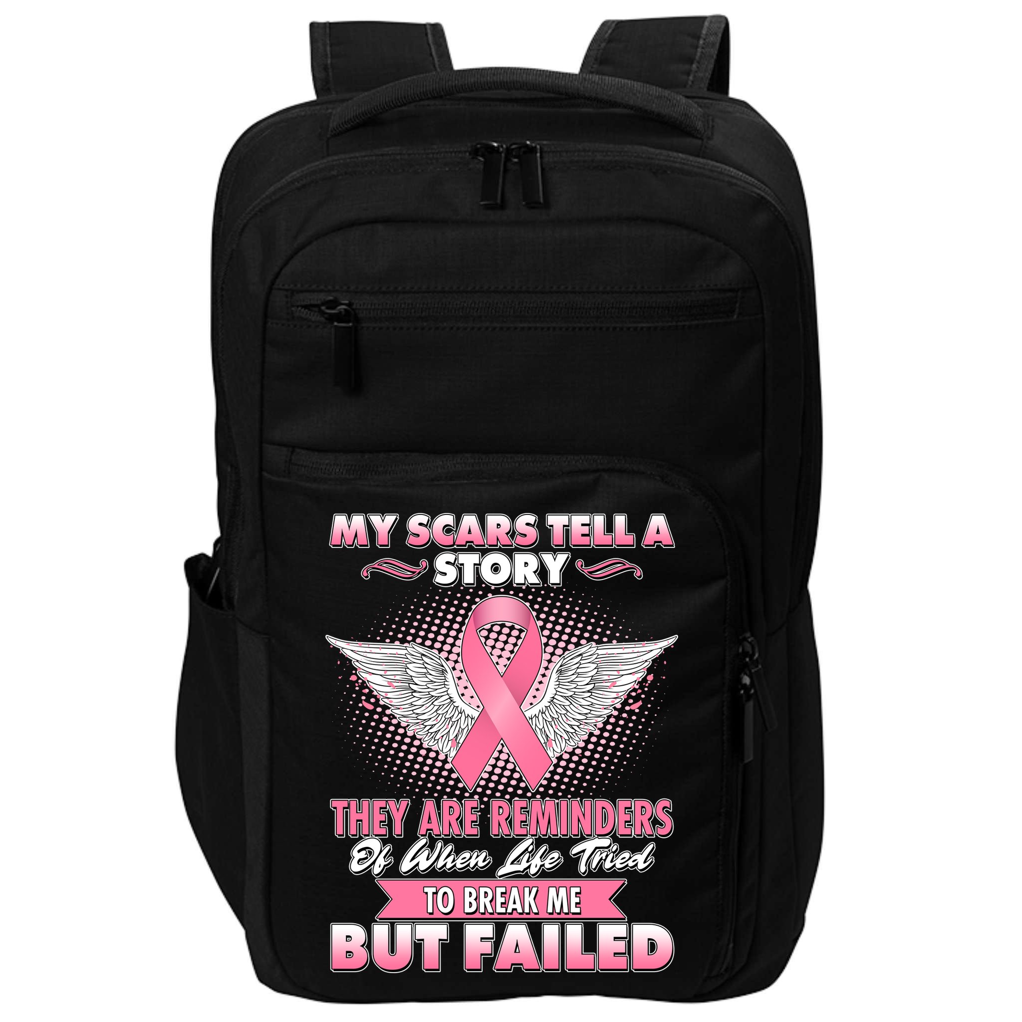 Breast Cancer Awareness My Scars Tell A Story Impact Tech Backpack