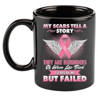 Breast Cancer Awareness My Scars Tell A Story 11oz C Handle Ceramic Mug