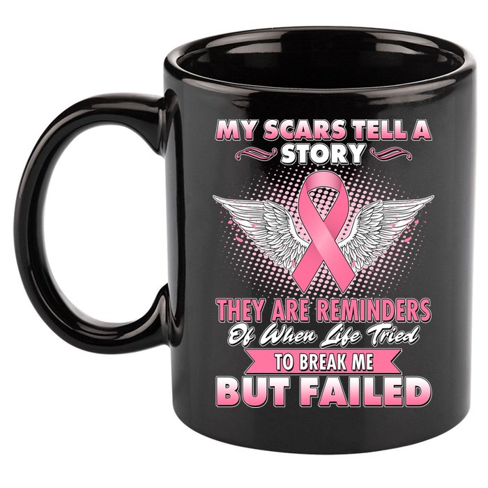 Breast Cancer Awareness My Scars Tell A Story 11oz C Handle Ceramic Mug