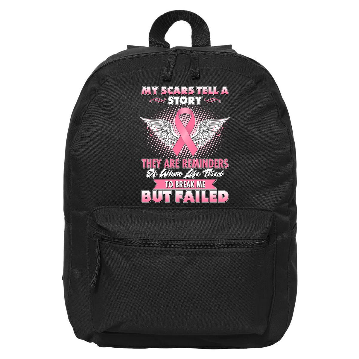 Breast Cancer Awareness My Scars Tell A Story 16 in Basic Backpack