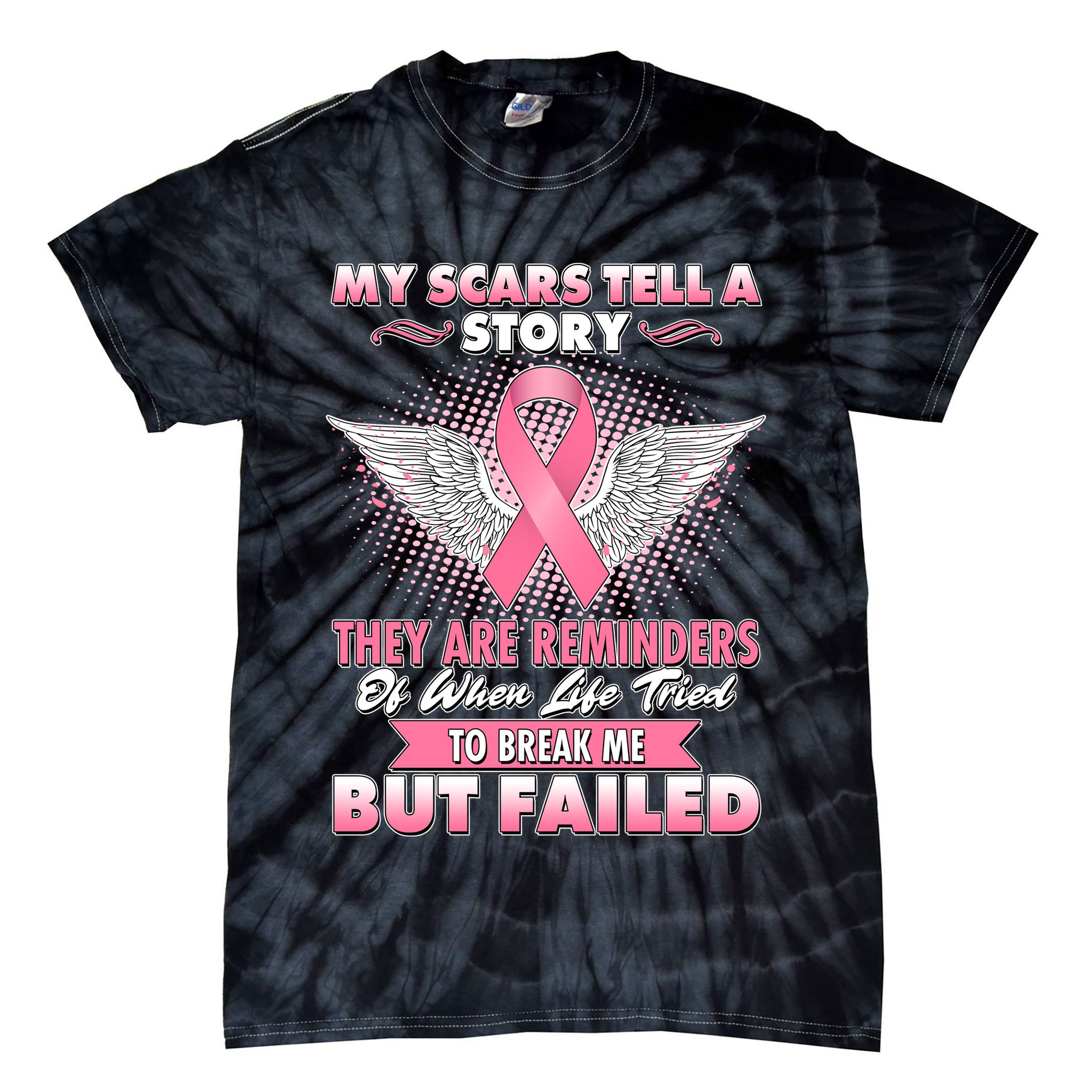 Breast Cancer Awareness My Scars Tell A Story Tie-Dye T-Shirt