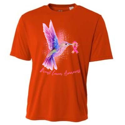 Breast Cancer Awareness Painted Hummingbird Cooling Performance Crew T-Shirt