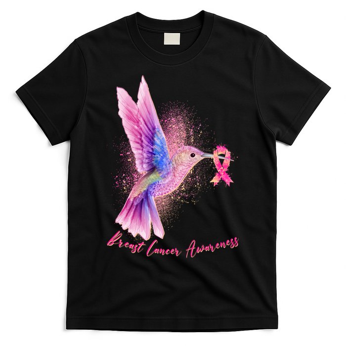 Breast Cancer Awareness Painted Hummingbird T-Shirt