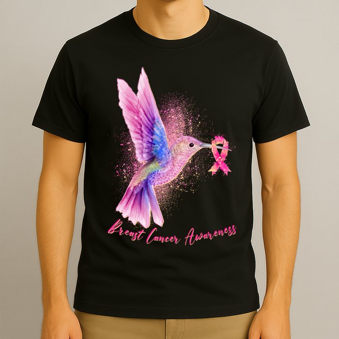 Breast Cancer Awareness Painted Hummingbird T-Shirt