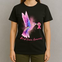 Breast Cancer Awareness Painted Hummingbird T-Shirt