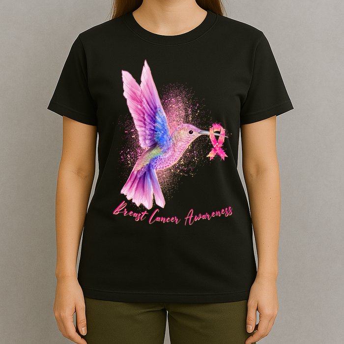 Breast Cancer Awareness Painted Hummingbird T-Shirt