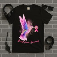 Breast Cancer Awareness Painted Hummingbird T-Shirt