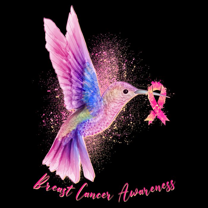 Breast Cancer Awareness Painted Hummingbird T-Shirt