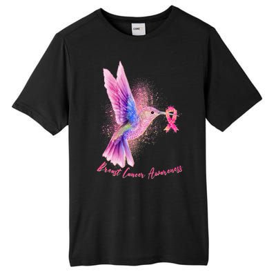 Breast Cancer Awareness Painted Hummingbird Tall Fusion ChromaSoft Performance T-Shirt