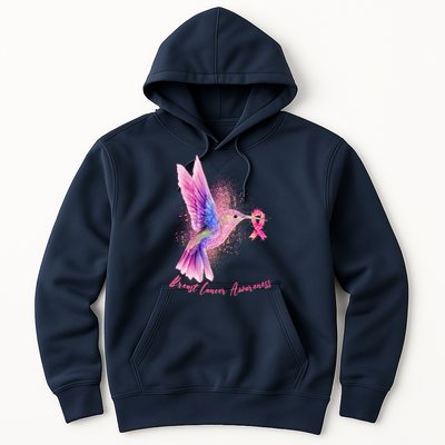 Breast Cancer Awareness Painted Hummingbird Hoodie