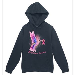 Breast Cancer Awareness Painted Hummingbird Urban Pullover Hoodie