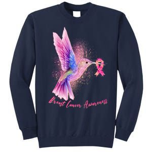 Breast Cancer Awareness Painted Hummingbird Tall Sweatshirt