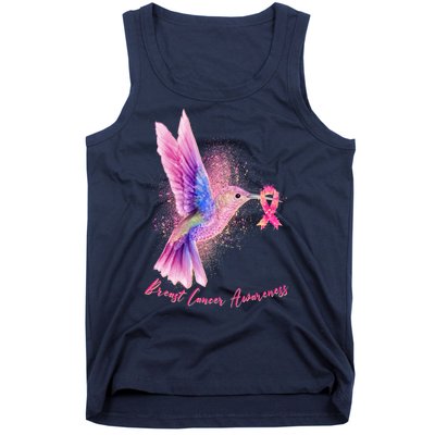 Breast Cancer Awareness Painted Hummingbird Tank Top