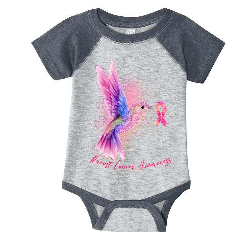 Breast Cancer Awareness Painted Hummingbird Infant Baby Jersey Bodysuit