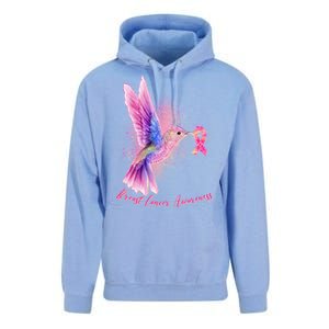 Breast Cancer Awareness Painted Hummingbird Unisex Surf Hoodie