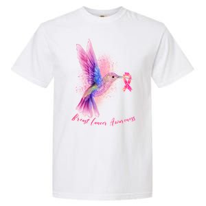 Breast Cancer Awareness Painted Hummingbird Garment-Dyed Heavyweight T-Shirt