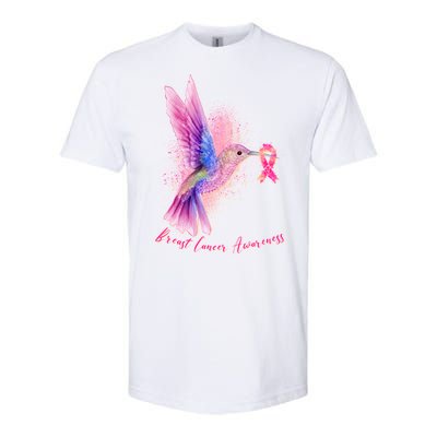 Breast Cancer Awareness Painted Hummingbird Softstyle CVC T-Shirt