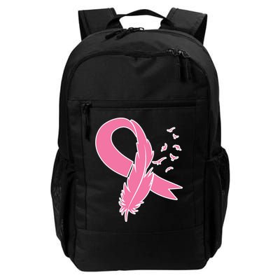 Breast Cancer Awareness Pink Feather Ribbon Backpack