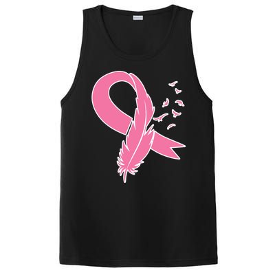 Breast Cancer Awareness Pink Feather Ribbon PosiCharge Competitor Tank