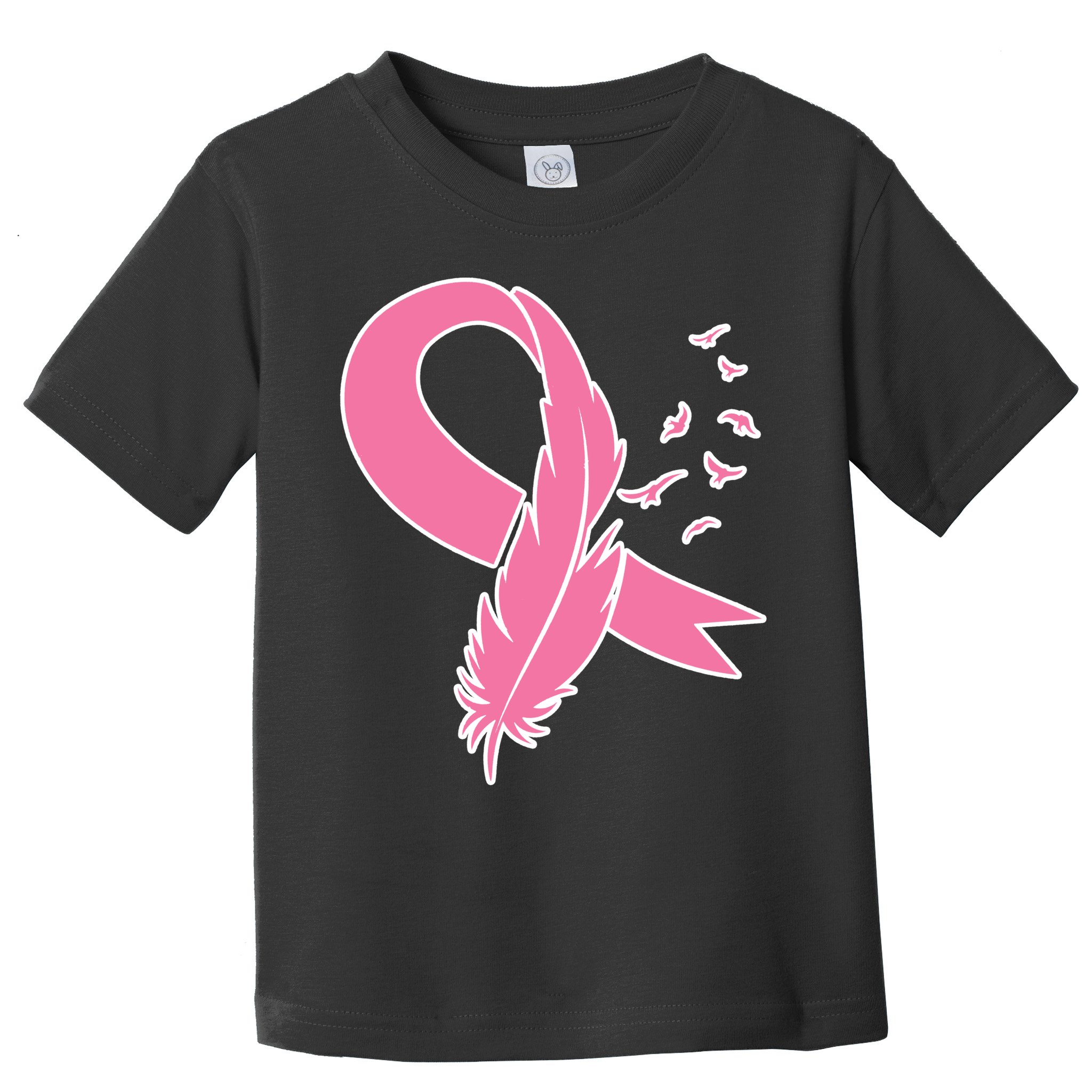 Breast Cancer Awareness Pink Feather Ribbon Toddler T-Shirt