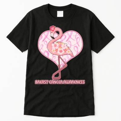Breast Cancer Awareness Pink Flower Flamingo Tall T-Shirt