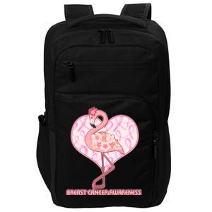 Breast Cancer Awareness Pink Flower Flamingo Impact Tech Backpack