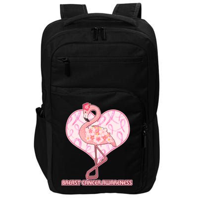 Breast Cancer Awareness Pink Flower Flamingo Impact Tech Backpack