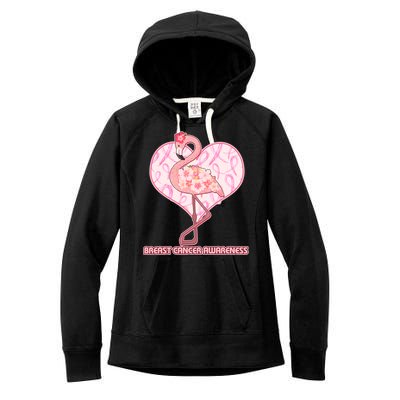 Breast Cancer Awareness Pink Flower Flamingo Women's Fleece Hoodie