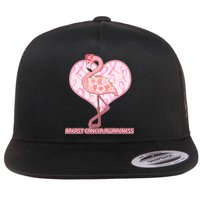 Breast Cancer Awareness Pink Flower Flamingo Flatbill Hat