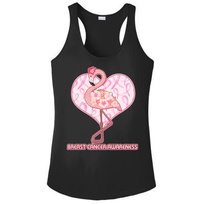 Breast Cancer Awareness Pink Flower Flamingo Ladies PosiCharge Competitor Racerback Tank