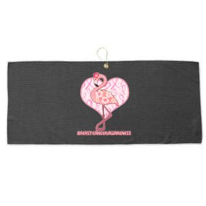 Breast Cancer Awareness Pink Flower Flamingo Large Microfiber Waffle Golf Towel