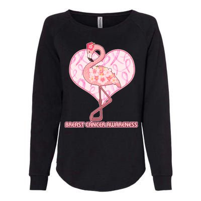 Breast Cancer Awareness Pink Flower Flamingo Womens California Wash Sweatshirt