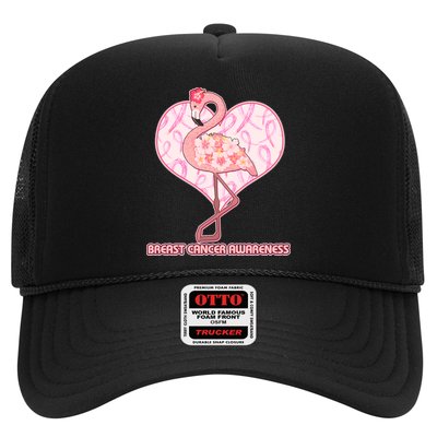 Breast Cancer Awareness Pink Flower Flamingo Trucker Hat
