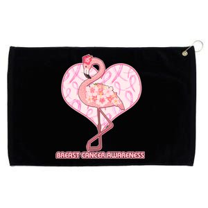 Breast Cancer Awareness Pink Flower Flamingo Grommeted Golf Towel