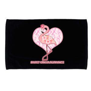 Breast Cancer Awareness Pink Flower Flamingo Microfiber Hand Towel