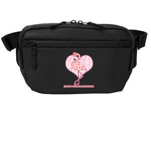 Breast Cancer Awareness Pink Flower Flamingo Crossbody Pack