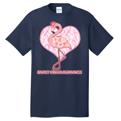 Breast Cancer Awareness Pink Flower Flamingo Tall T-Shirt