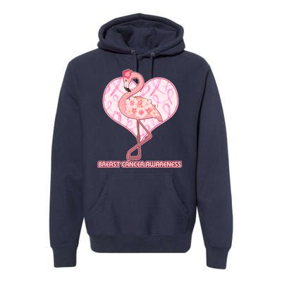 Breast Cancer Awareness Pink Flower Flamingo Premium Hoodie