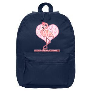 Breast Cancer Awareness Pink Flower Flamingo 16 in Basic Backpack