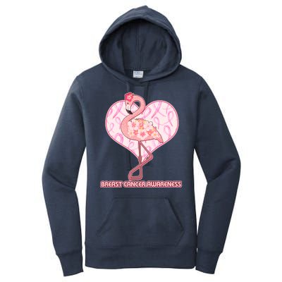 Breast Cancer Awareness Pink Flower Flamingo Women's Pullover Hoodie