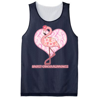 Breast Cancer Awareness Pink Flower Flamingo Mesh Reversible Basketball Jersey Tank