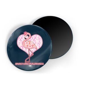 Breast Cancer Awareness Pink Flower Flamingo Magnet