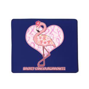 Breast Cancer Awareness Pink Flower Flamingo Mousepad