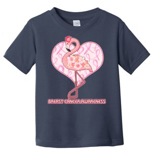 Breast Cancer Awareness Pink Flower Flamingo Toddler T-Shirt