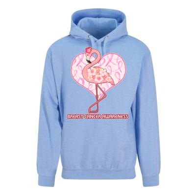 Breast Cancer Awareness Pink Flower Flamingo Unisex Surf Hoodie