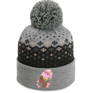 Breast Cancer Awareness Pink Flower Warrior Survivor The Baniff Cuffed Pom Beanie